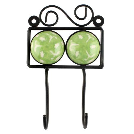 Lime Green Ceramic Tile Hook